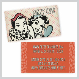 Tarjeta De Visita Modelos de moda retro gorra mitones tejer crochet