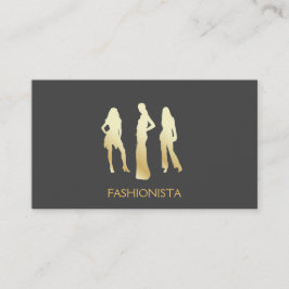 Tarjeta De Visita Modelos (oro) Fondo gris