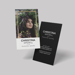 Tarjeta De Visita Modelos y actores foto foto foto falsa marco dorad