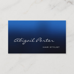 Tarjeta De Visita Moden Blue HandWriting Script Hair Stylist