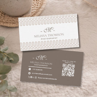 Tarjeta De Visita Modern Abstract Boho Neutral Beige Professional 