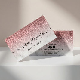 Tarjeta De Visita modern and elegant rose gold glitter marble 