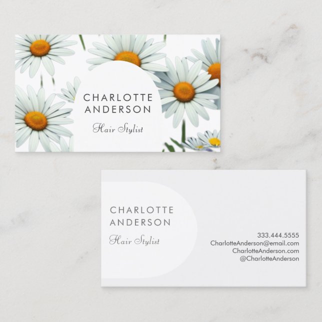 Tarjeta De Visita Modern Arch Daisy (Anverso / Reverso)