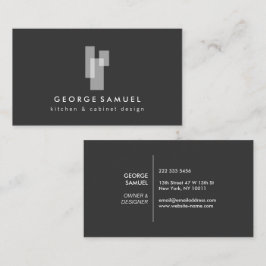Tarjeta De Visita Modern Architectural Blocks Logo II White/Gray