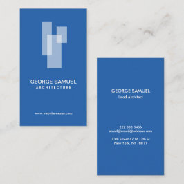 Tarjeta De Visita Modern Architectural Blocks Logo White/Blue