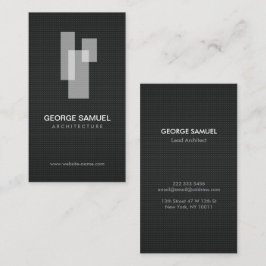 Tarjeta De Visita Modern Architectural Blocks Logo White/Gray 