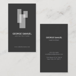 Tarjeta De Visita Modern Architectural Blocks Logo White/Gray 