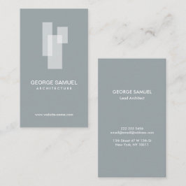 Tarjeta De Visita Modern Architectural Blocks Logo White/Slate 