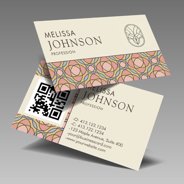 Tarjeta De Visita Modern Art Nouveau Stained Glass Business Card (Subido por el creador)