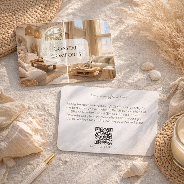 Tarjeta De Visita  Modern Beach House Rental Property QR Code (Subido por el creador)