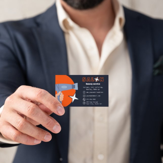 Tarjeta De Visita Modern Beauty Services Hair Stylists Salon (Subido por el creador)