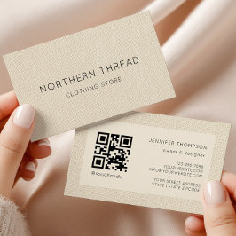 Tarjeta De Visita Modern Beige Textured