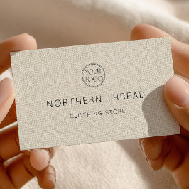 Tarjeta De Visita Modern Beige Textured