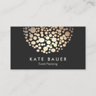 Tarjeta De Visita Modern Black and Gold Event Planner