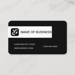 Tarjeta De Visita Modern Black And White Custom Logo