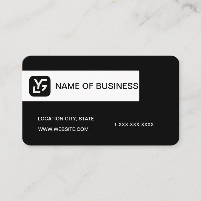 Tarjeta De Visita Modern Black And White Custom Logo (Anverso)