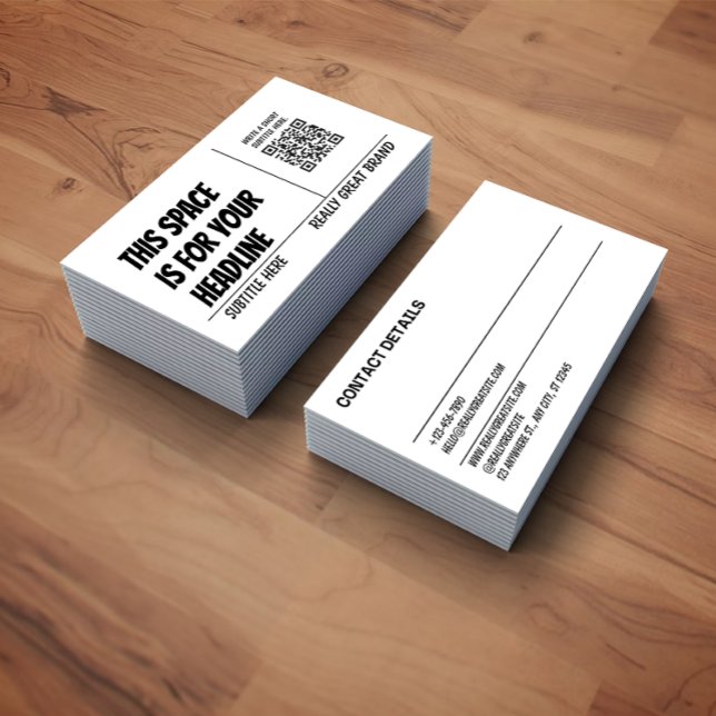Tarjeta De Visita Modern Black and White QR Code Business Card (Subido por el creador)