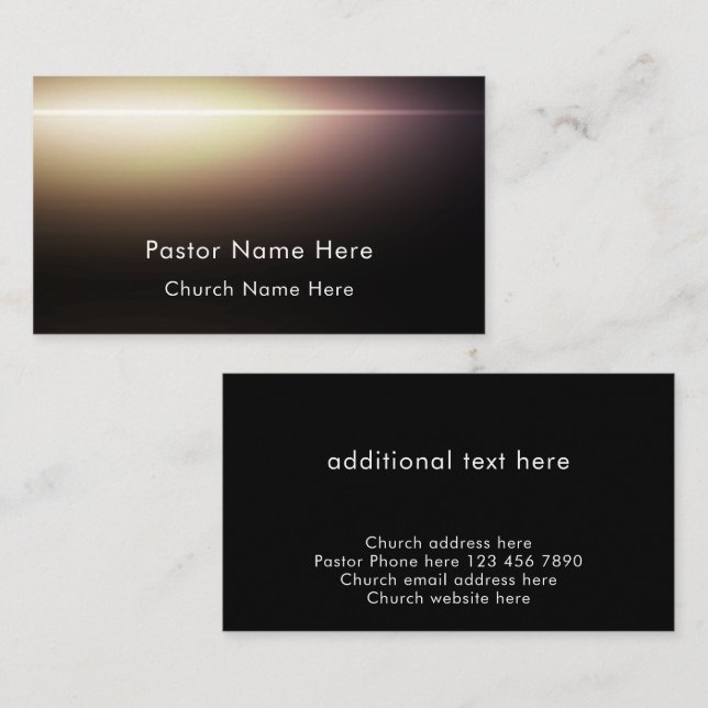 Tarjeta De Visita Modern Black Custom Text Christian Church Pastor (Anverso / Reverso)