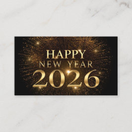 Tarjeta De Visita modern black gold happy new year business card