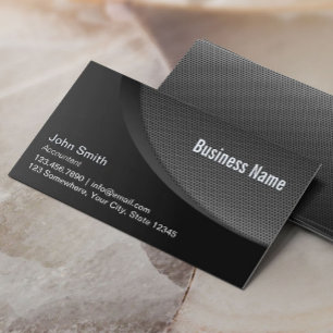 Tarjeta De Visita Modern Black Metal Mesh Accountant