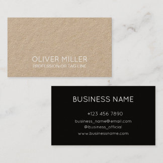 Tarjeta De Visita Modern Black Minimalist Kraft Consultant