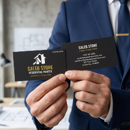 Tarjeta De Visita Modern Black Residential Painter & House Painting