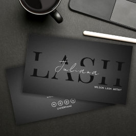 Tarjeta De Visita Modern Black & White Lash Tech, Nail Artist, Hair 