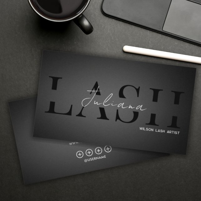 Tarjeta De Visita Modern Black & White Lash Tech, Nail Artist, Hair  (Subido por el creador)