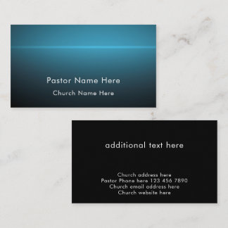 Tarjeta De Visita Modern Blue Custom Text Christian Church Pastor
