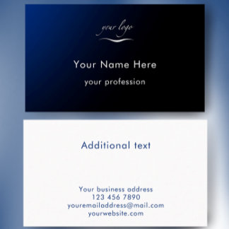Tarjeta De Visita Modern Blue Gradient Add Logo Custom Professional