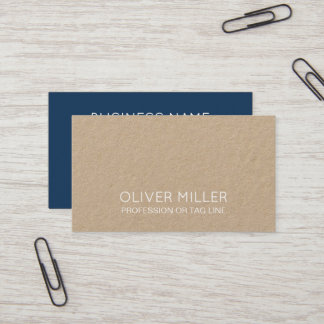 Tarjeta De Visita Modern Blue Minimalist Kraft Consultant