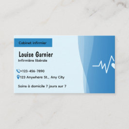 Tarjeta De Visita Modern Blue Nurse Business Card | Home Care Health