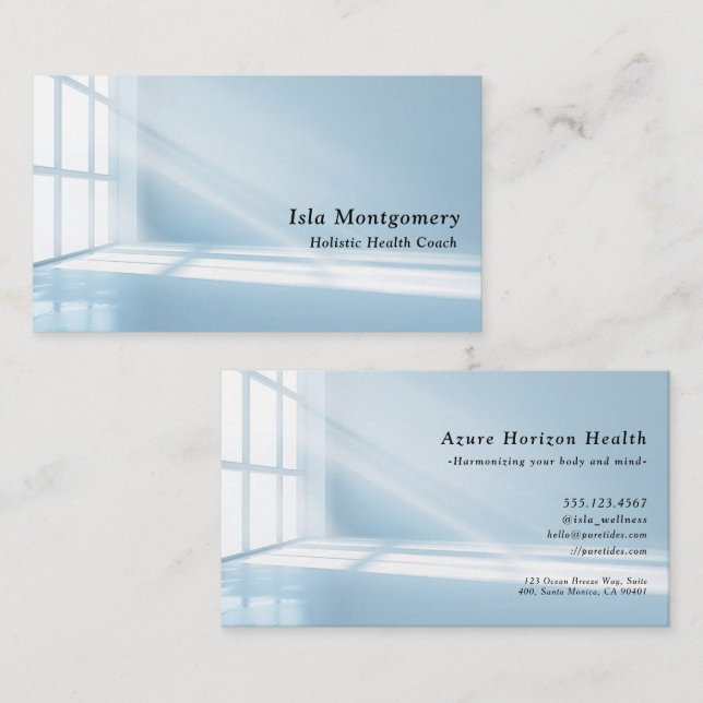 Tarjeta De Visita Modern Blue Sunbeam (Anverso / Reverso)