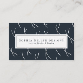 Tarjeta De Visita Modern Boho Abstract Lines Designer Deep Charcoal