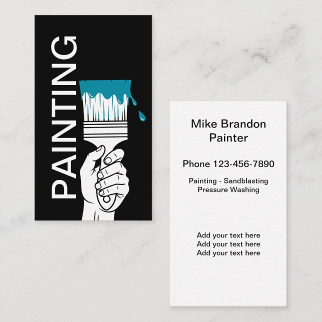 Tarjeta De Visita Modern Bold Painting Professional (Anverso / Reverso)