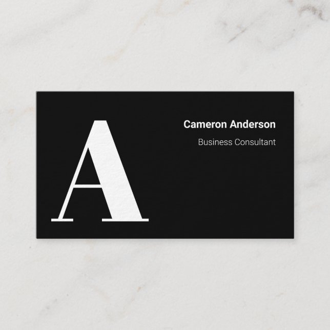 Tarjeta De Visita Modern Bold Red Black White Minimal Professional (Anverso)