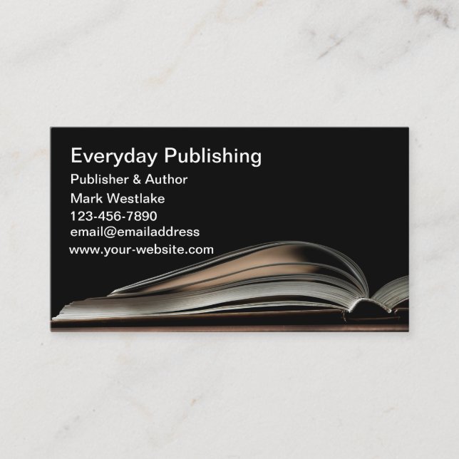Tarjeta De Visita Modern Book Publishing & Author Theme (Anverso)