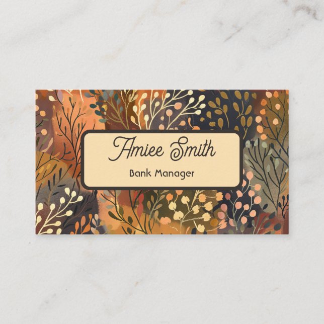 Tarjeta De Visita Modern Botanical Business Card with QR Code (Anverso)