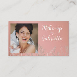 Tarjeta De Visita Modern Botanical Dusty Rose Boho Photo QR Code