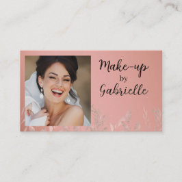 Tarjeta De Visita Modern Botanical Dusty Rose Boho Photo QR Code