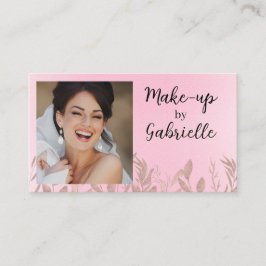 Tarjeta De Visita Modern Botanical Soft Pink Boho Photo QR Code