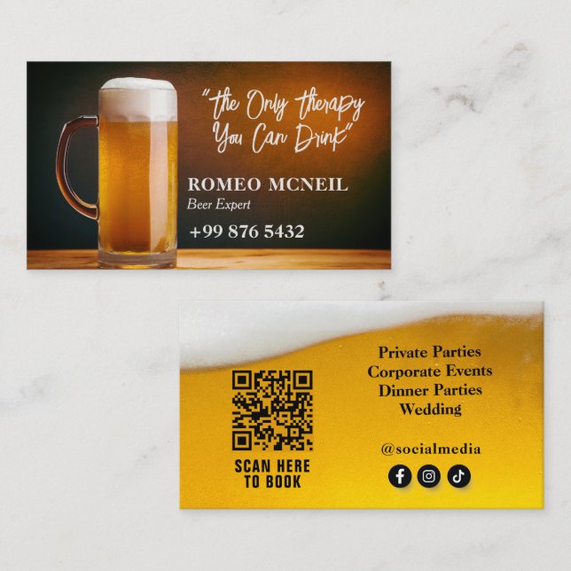 Tarjeta De Visita Modern Brewer business | Proveedor de cerveza (Anverso / Reverso)