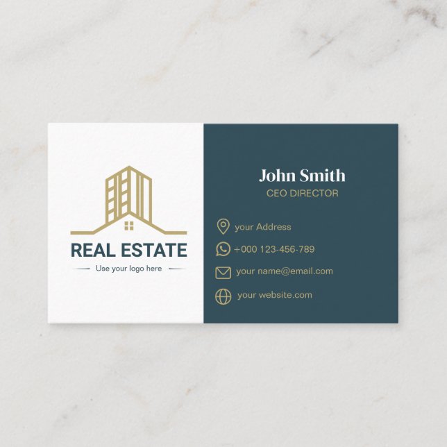 Tarjeta De Visita Modern Business Card for REAL ESTATE (Anverso)
