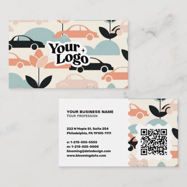 Tarjeta De Visita Modern Business Card – Qr code & logo (Anverso / Reverso)