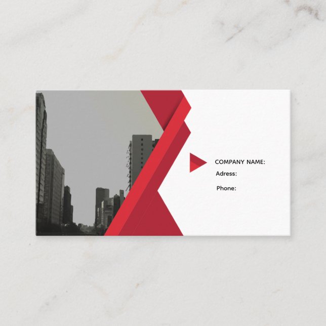 Tarjeta De Visita Modern Business Card Red Grey (Anverso)