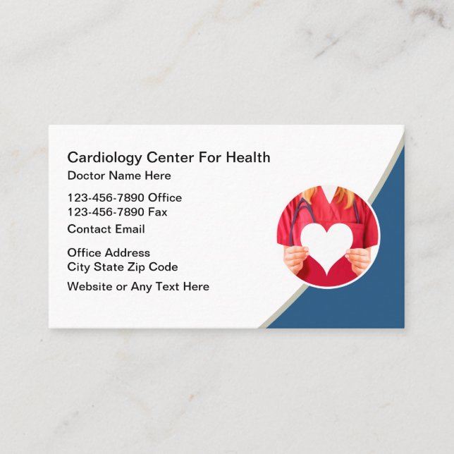Tarjeta De Visita Modern Cardiologist Cardiovascular Business Cards (Anverso)