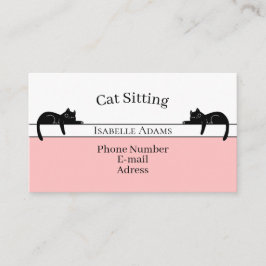 Tarjeta De Visita Modern Cat Sitting