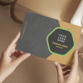 Tarjeta De Visita Modern Charcoal & Gold Design