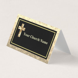 Tarjeta De Visita Modern Church Gold And Black KJV Networking Card