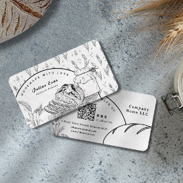 Tarjeta De Visita Modern Clean Hand Sketch Sourdough Homemade Bread